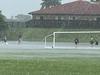 Torrential downpour transforms footy field into water park