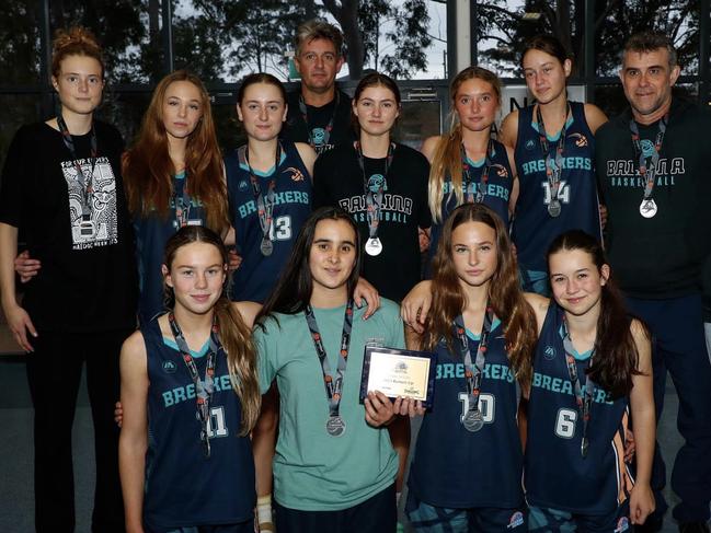 Ballina Breakers U18 women's basketball 2023 NSW State Cup runners-up.