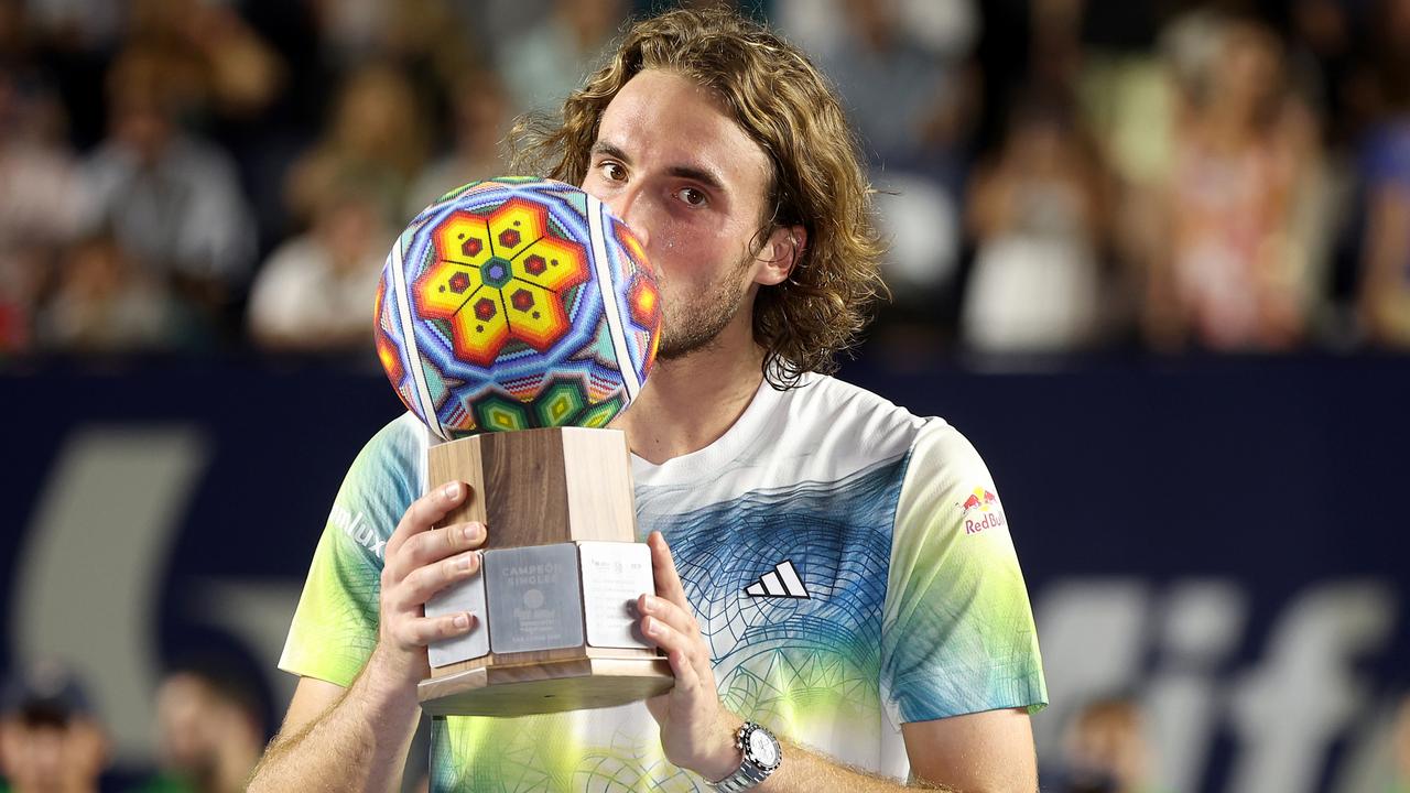 Stefanos Tsitsipas won his first title in 14 months. (Photo by Matthew Stockman/Getty Images)