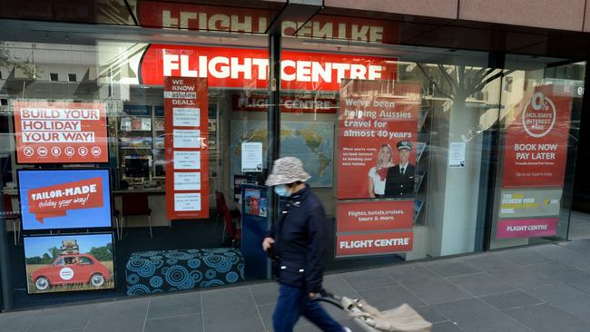 Travel group Flight Centre has slashed its global workforce from 22,000 to 7000 during the pandemic. Picture: NCA NewsWire / Andrew Henshaw