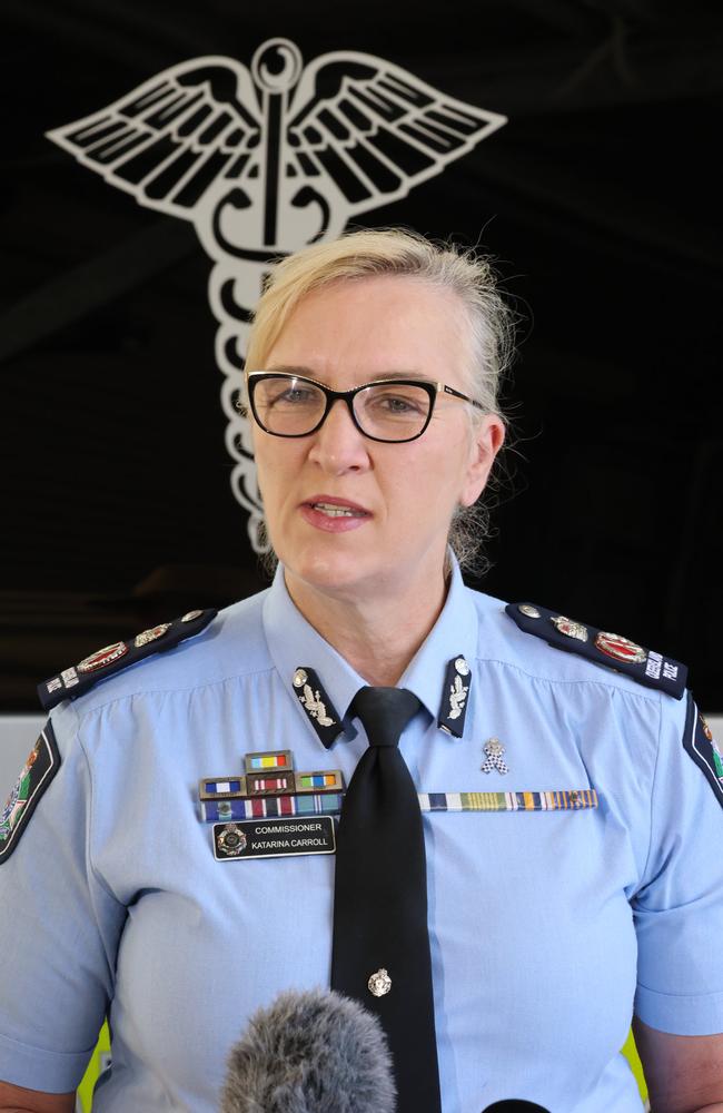 Police Commissioner Katarina Carroll said she is ‘elated’ the border wall is being removed. Photo: Peter Wallis