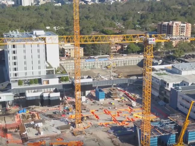 Westmead Hospital redevelopment construction as of this month.