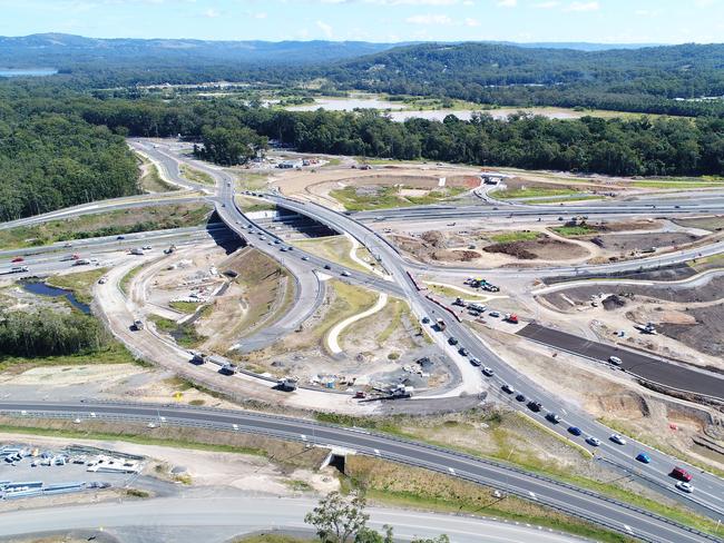 DRONE: Bruce Highway upgrade of Caloundra Road overpass. Photo Patrick Woods / Sunshine Coast Daily.