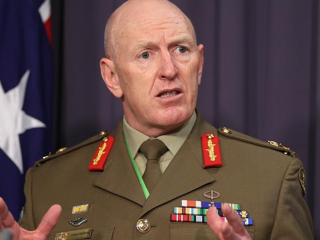 Covid-19 taskforce commander Lieutenant General John Frewen says there is no issue with supply. Picture: NCA NewsWire / Gary Ramage