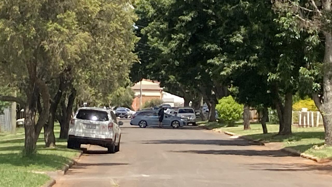 Police and emergency services at the scene of a standoff after attempting to execute a search warrant at a Park St, Newtown address.