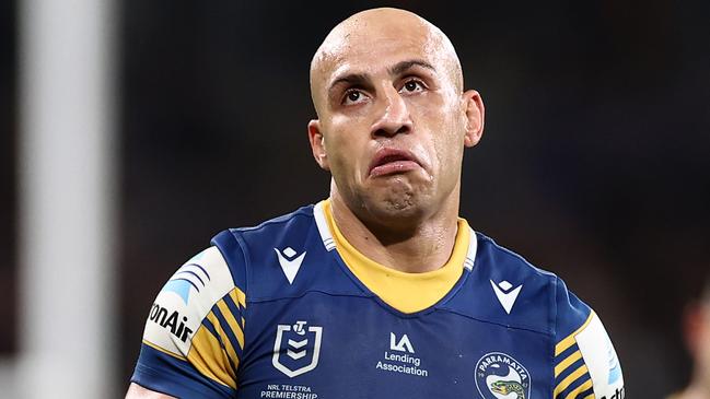 Blake Ferguson earned millions throughout his NRL career and should have some money saved away to fix his nose, writes Paul Crawley. Picture: Getty Images.