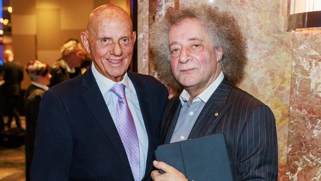 Solomon Lew with Gary Weiss during the 70th Birthday Celebration of Arnold Bloch Leibler at the Grand Hyatt in Melbourne. Aaron Francis / The Australian