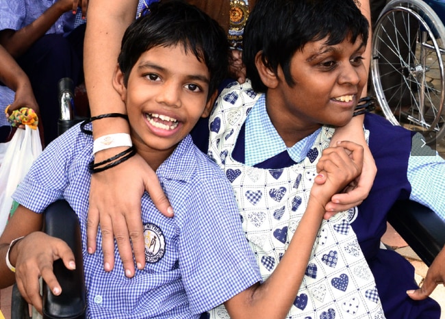 Students at the Mithra school in Chennai, where 50 per cent of the profits from the book <i>Kind to Me</i> will go. Phicture: Friends of Mithra