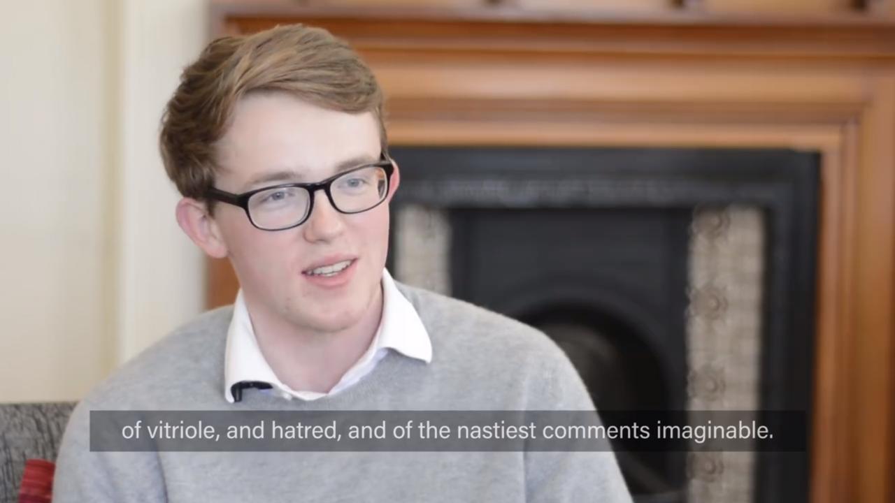 Wilson Gavin appearing in a video in support of the No campaign against same-sex marriage. Picture: Supplied