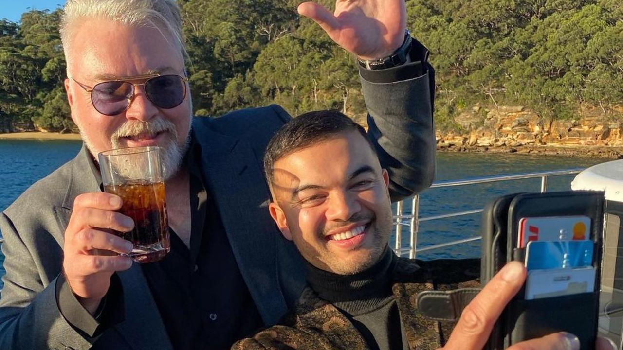 Guy Sebastian took a selfie with Kyle on the yacht. Picture: Instagram