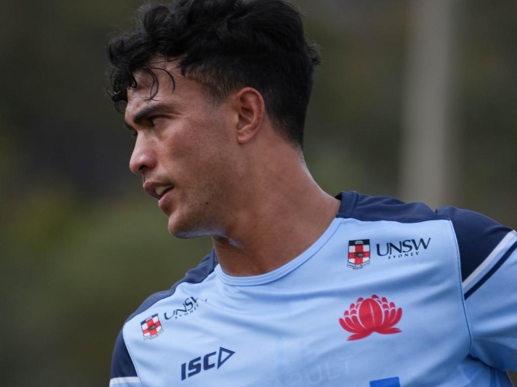 Joseph-Aukuso Suaalii trains with the Wallabies in Canberra. Picture: Rugby Australia