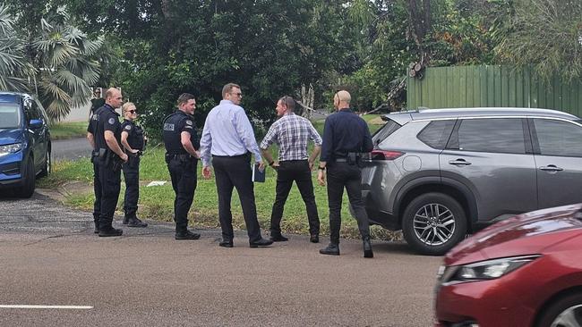 NT Police on the scene of a sudden death in a breezy Nightcliff street.