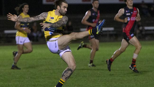 Eagle Jack Firns in action against West Adelaide on Friday night. Picture: Emma Brasier