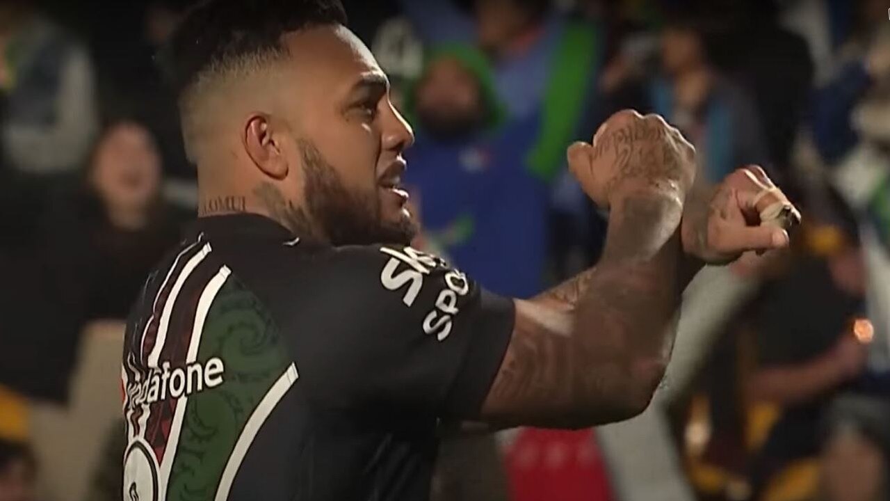 Warriors star Addin Fonua-Blake, who is a close friend of Fainu and played with him at Manly, also appeared to deliver a personal message to the convicted criminal ahead of his jailing on Monday. Picture: NRL