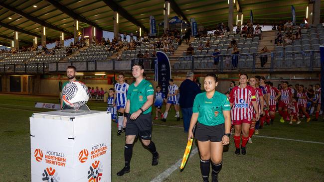 Action shots from the fifth annual GleNTi Cup between Hellenic AC and Darwin Olympic SC, June 3, 2025. Picture: Pema Tamang Pakhrin