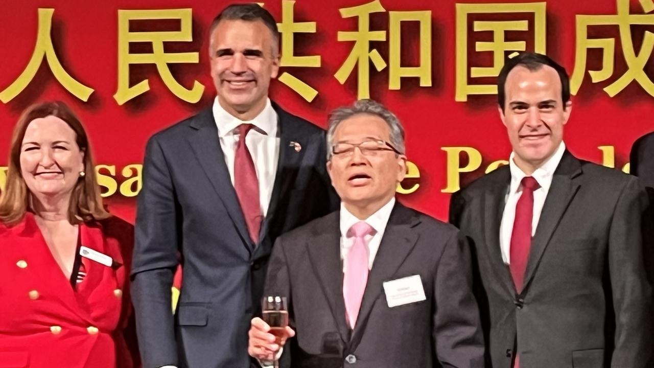 Louise Miller-Frost, Premier Peter Malinauskas, Adelaide Consul-General Li Dong and Opposition Leader Vincent Tarzia. Picture: Paul Starick Picture: Paul Starick