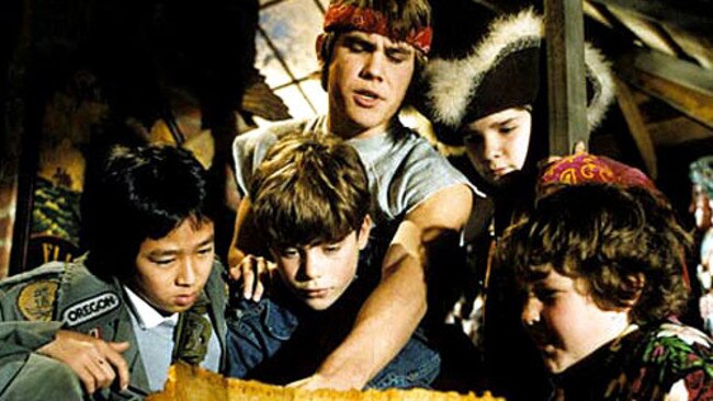 Sean Astin (centre) with the Goonies gang from the 1985 film. He’s not just in Stranger Things to play Joyce’s overweight love interest.