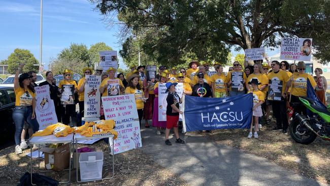 Mental health staff walked off the job on Monday.