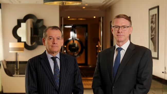 Crown executive xhairman John Alexander and chief financial officer Ken Barton. Stuart McEvoy/The Australian