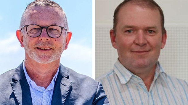 Yorke Peninsula councillor Adam Meyer (right) was suspended without pay for one month after complaints from a ‘senior council officer’, which were supported by Mayor Darren Braund (left).