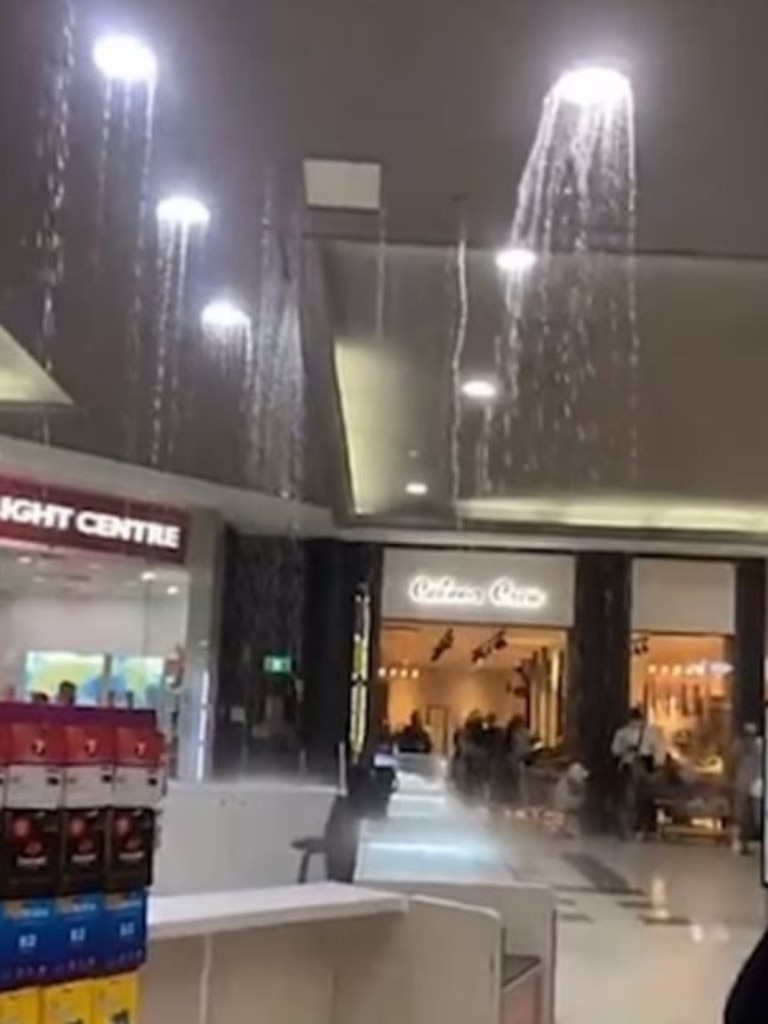 Water poured in from the ceiling.