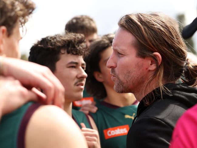 Tasmania coach Jeromey Webberley has picked four debutants for the round 4 clash against Sandringham. (Photo by Kelly Defina/AFL Photos/via Getty Images )