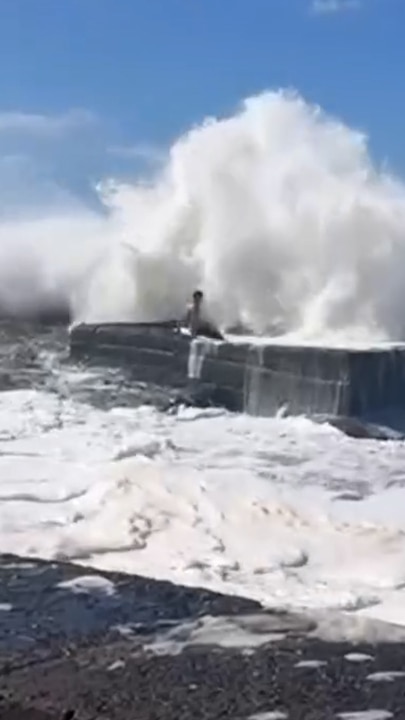 ‘Idiot’: Man washed away by surf