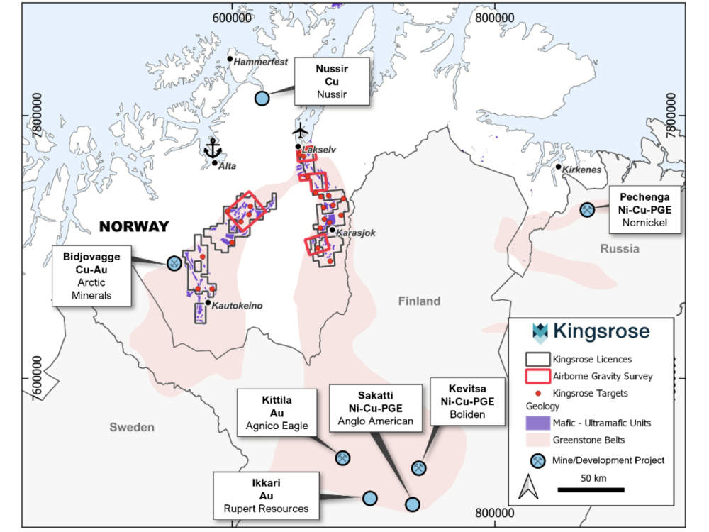 Norwegian alliance tenements with BHP. Pic: Kingsrose Mining