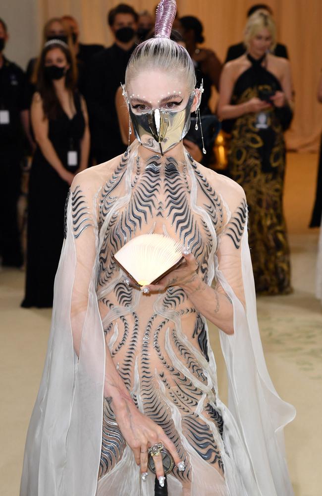 Grimes at the 2021 Met Gala on September 13. Picture: AFP.