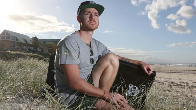 Professional bodyboarder Jake Stone has miraculously recovered from a compound fracture to his lower leg. Picture: Glenn Hampson