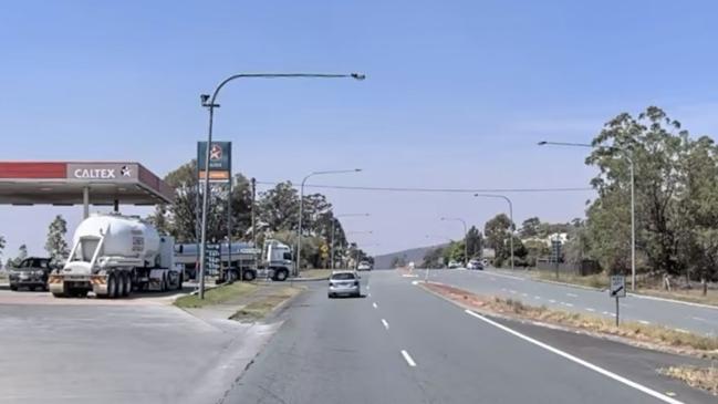 Heavily armed police arrested Scott and Matthews at a Coolongolook service station on April 20, 2023. Picture: Google Maps