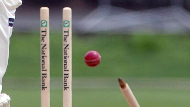 UNSPECIFIED - MARCH 09: Generic Sport Image. Wickets and stumps fly in the air as a Cricketer is bowled. (Photo by Fotopress/Getty Images)