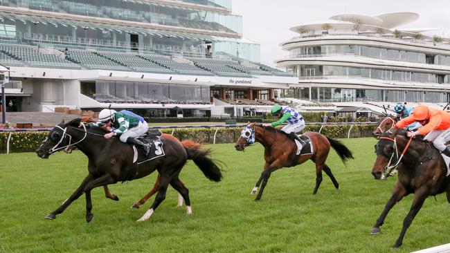 Yulong Prince, ridden by Damian Lane, takes out the Cantala Stakes.