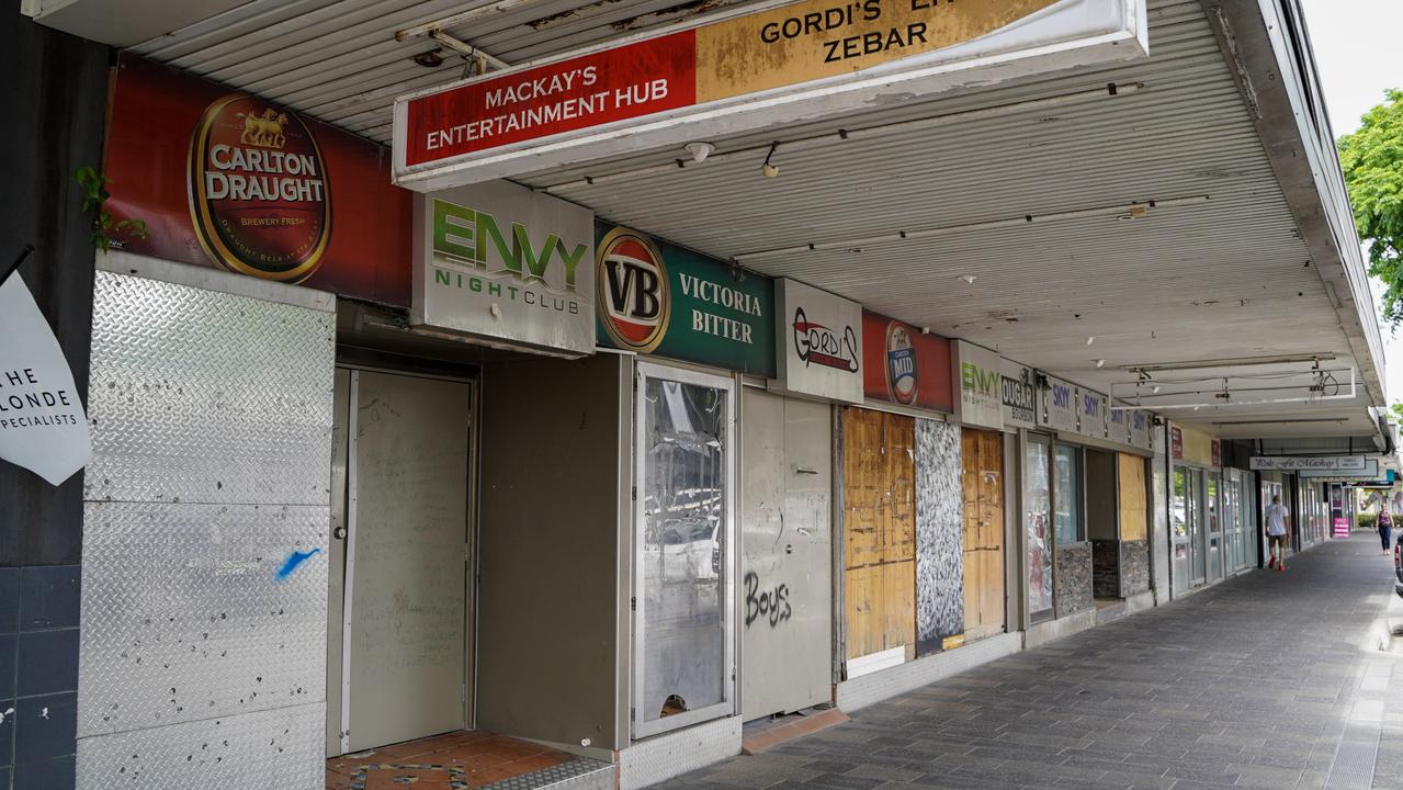 The Lamberts Building along Victoria St is one of the more high-profile vacant eyesores in Mackay's CBD. It is registered to a Mackay address and was last listed for rent in June 2020 for an undisclosed amount. The owners bought the building in November 2015 for $580,000, opening Envy, Zebar and Gordi’s nightclubs before closing them shortly after. Picture: Heidi Petith