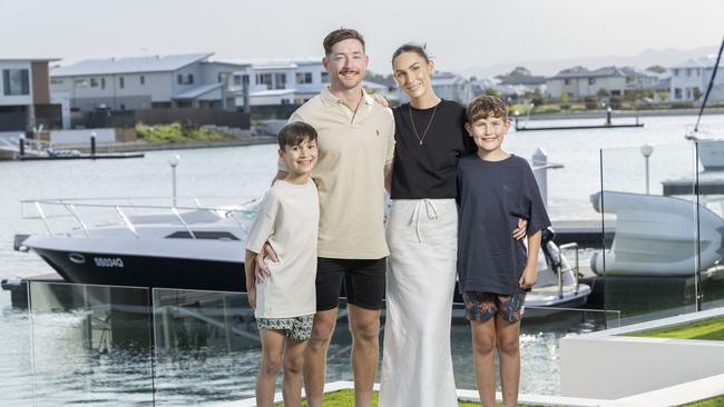 Couple Trent Allen and Tayla Bayne have no plans to leave the Moreton Bay region, which is set to become one of the fastest-growing regions in all of Greater Brisbane. Picture: Richard Walker