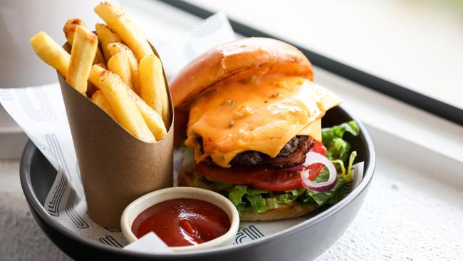 You can’t go wrong with a burger and chips.