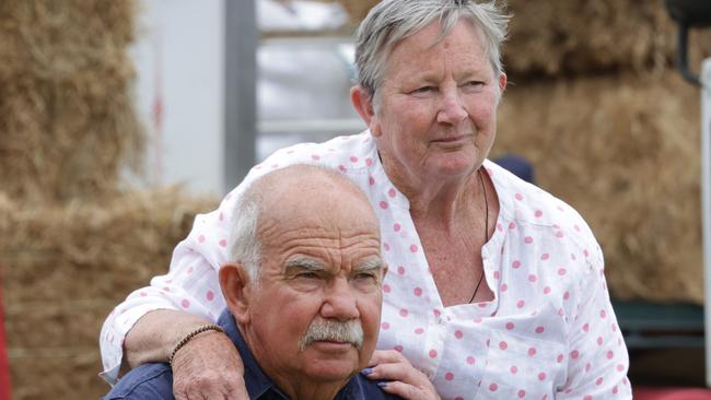 Local farmers Bruce and Jenny Weeks had their crops flattened by the floods. Picture: David Caird