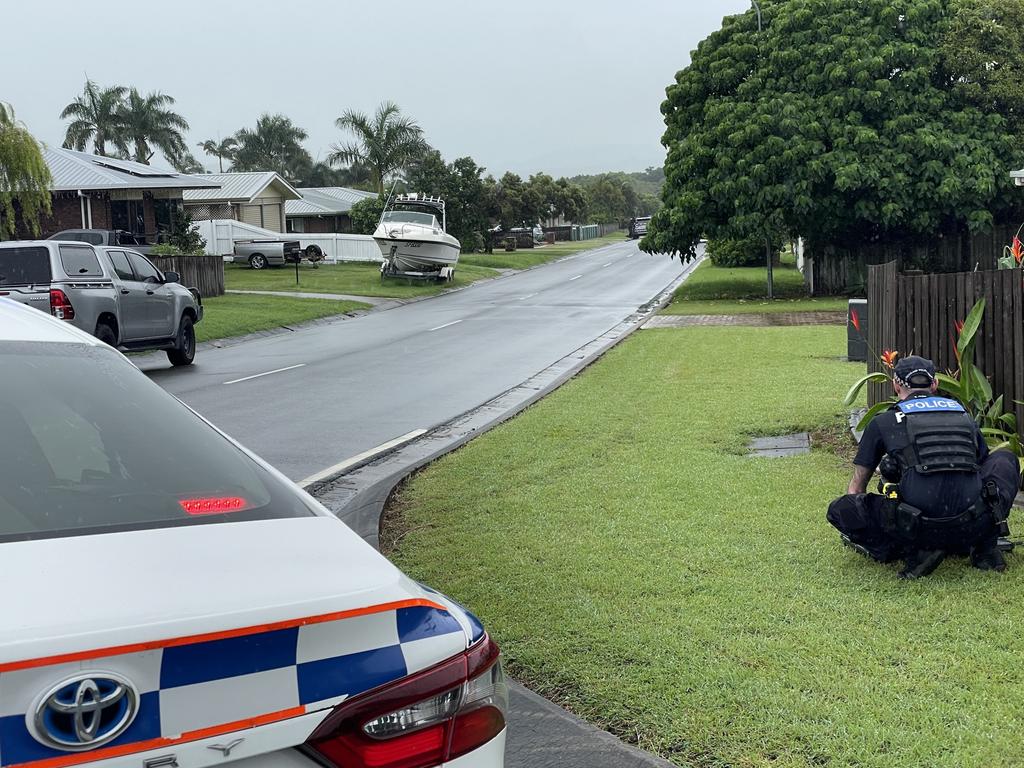 It’s believed a siege is ongoing on Pandanus St as police reportedly shut the street to traffic around 1.20pm. Photo: Paul Brescia.