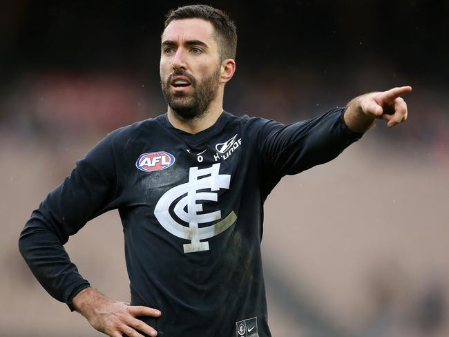 AFL Round 15. 30/06/2018.   Carlton v Port Adelaide at the MCG. Carlton's Kade Simpson during game 300   . Pic: Michael Klein