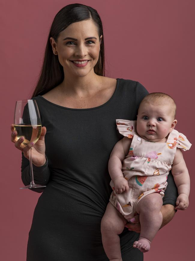 Alida Skimmings, 35 with baby India. Picture: Mark Cranitch