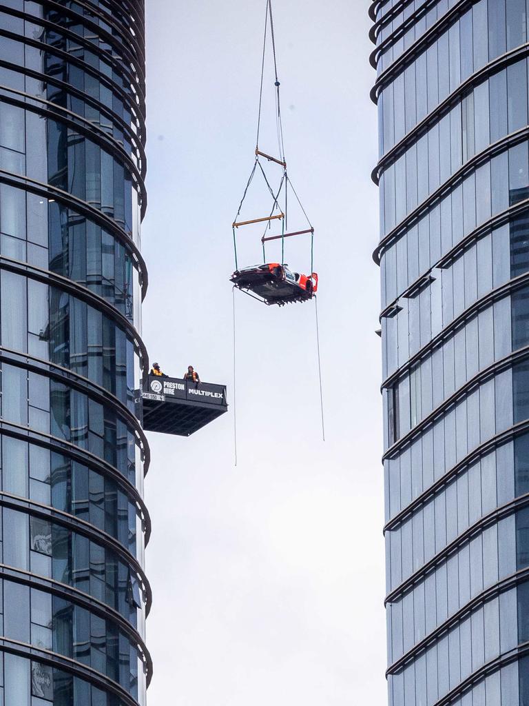 He got the name ‘Lambo guy’ after craning his luxury car into his Melbourne penthouse. Picture: Jake Nowakowski