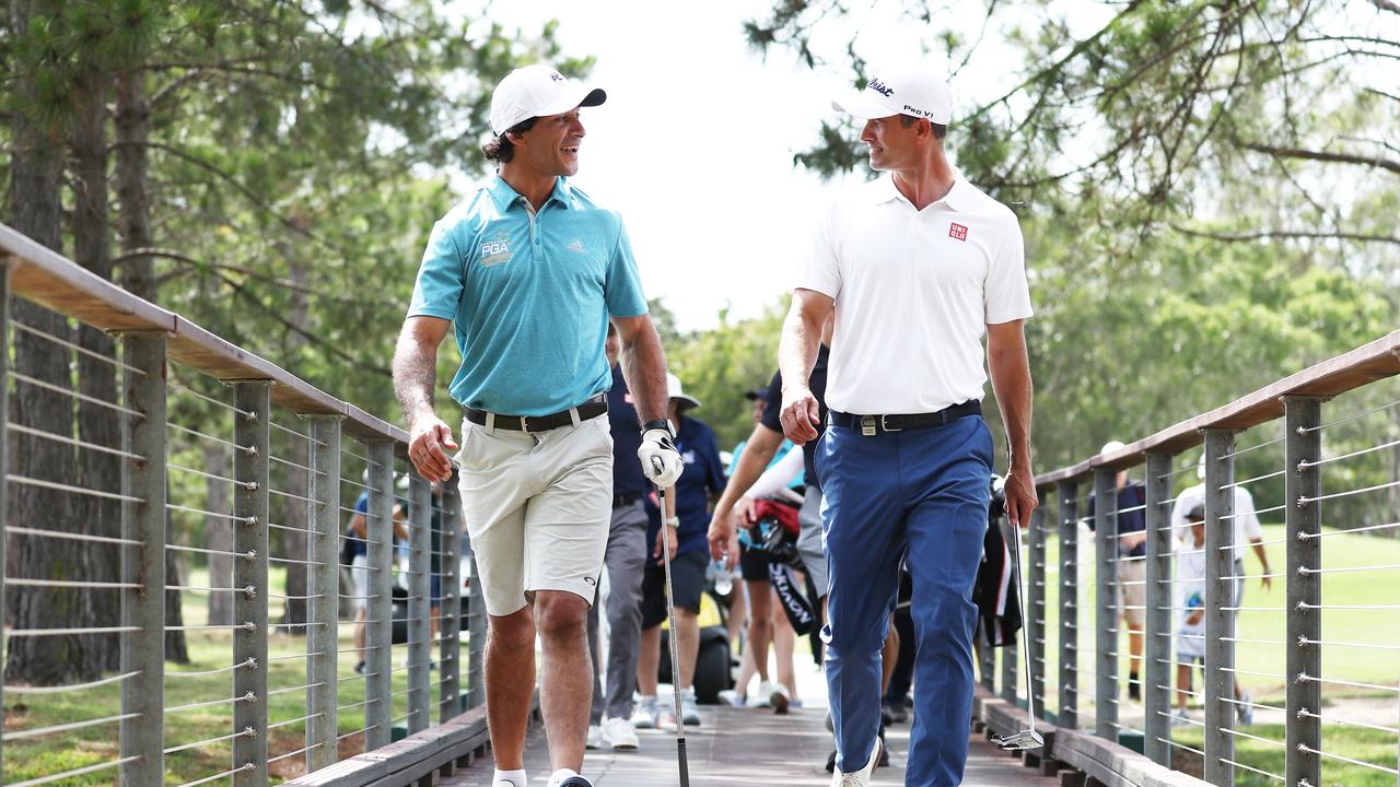 Action from today's Australian PGA Championship Pro-Am at RACV Royal Pines Resort. Picture: Jason O'Brien