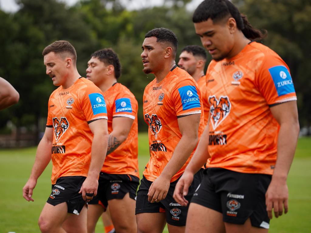 Wests Tigers returned for the first day of pre-season on Monday. Picture: Wests Tigers