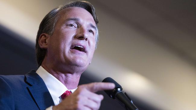 Virginia Republican gubernatorial candidate Glenn Youngkin speaks during an election-night rally. Picture: AFP