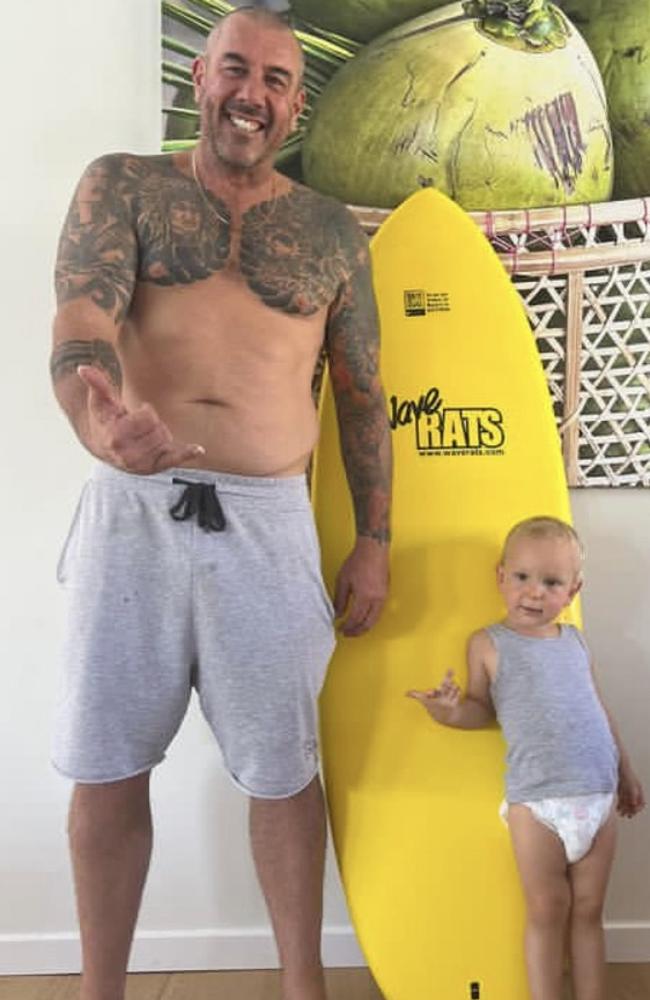 Ehrin Coupe was rushed back to Australia after a horror injury out surfing in Uluwatu, Bali. Photos: Supplied