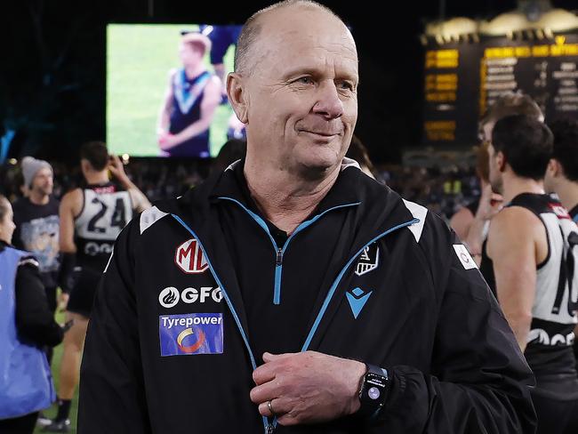 Ken Hinkley made himself the footy story of the week. Picture: Michael Klein