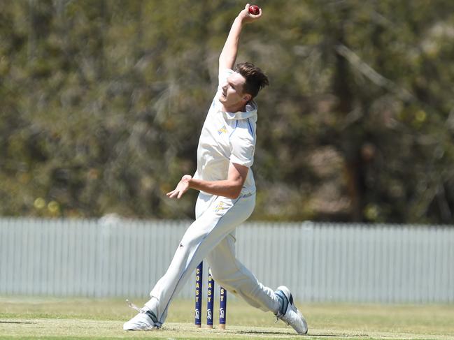 Josh Kann starred with the bat and ball in Gold Coast’s T20 win over Sandgate-Redcliffe today. Picture: Lawrence Pinder