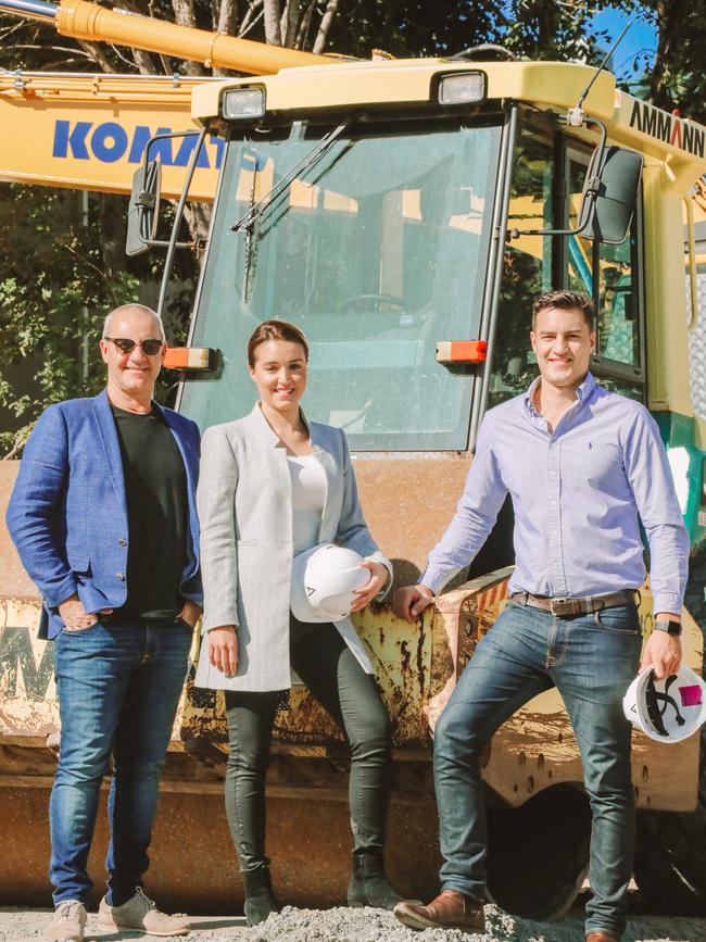 Andrews projects director Danny Andrews, sales manager Sarah Andrews and residential construction manager Jordan Andrews.