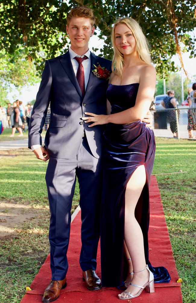 Alec Hardy and partner at the Bowen State High School Year 12 Formal held on Friday, November 18, 2022.