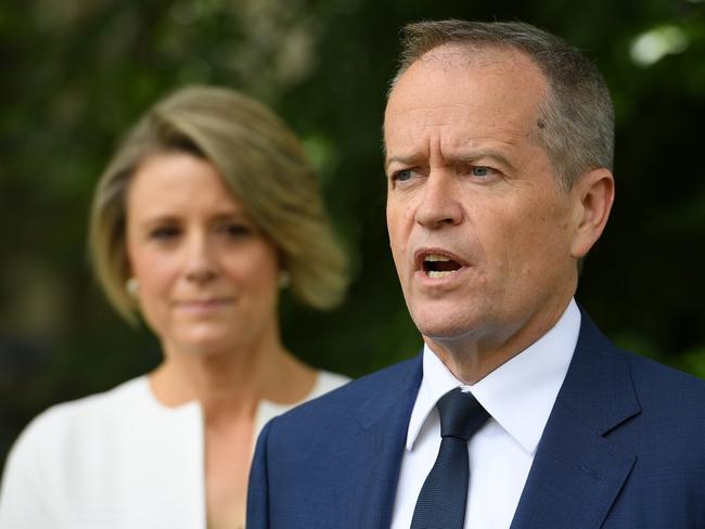 Federal Opposition Leader Bill Shorten with Labor candidate for Bennelong Kristina Keneally at Eastwood in November. Picture: Dan Himbrechts